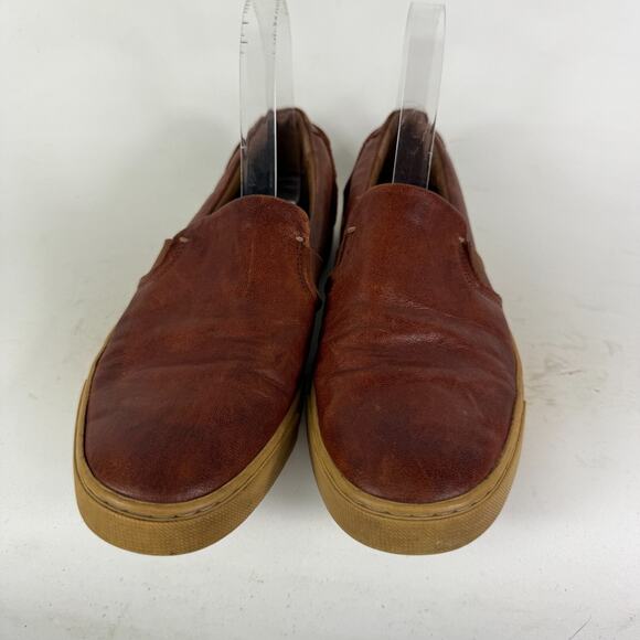 Frye Ivy Sneakers Women's 8.5 Brown Leather Slip-On Comfort Low Top Round Toe - Picture 4 of 10